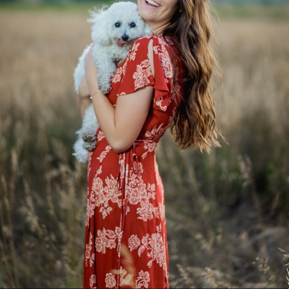 Red Wrap Maxi Dress